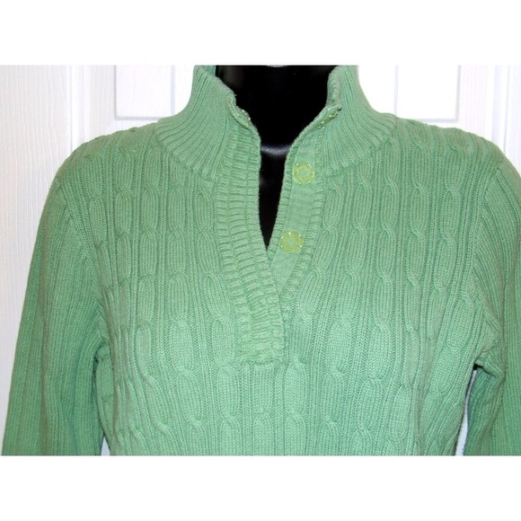 vILLAGER BY LIZ Cable Knit Pullover Sweater Green Casual SIZE XL - Picture 2 of 3